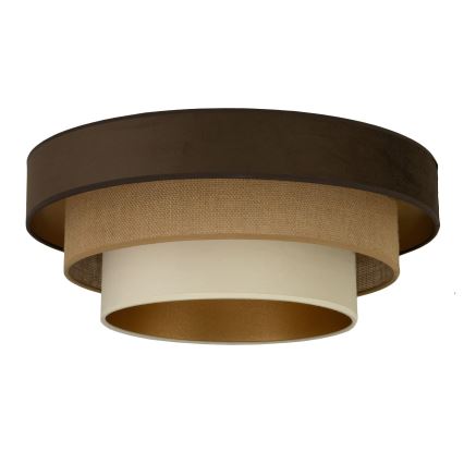 Taklampa WENTA 1xE27/60W/230V diam. 50 cm brun/jute/beige