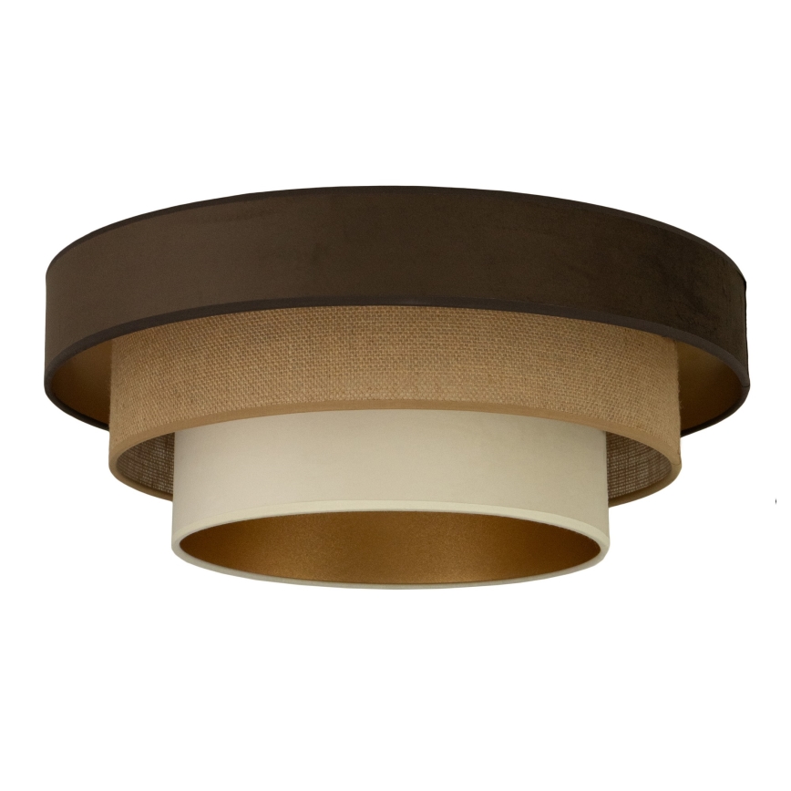Taklampa WENTA 1xE27/60W/230V diam. 50 cm brun/jute/beige