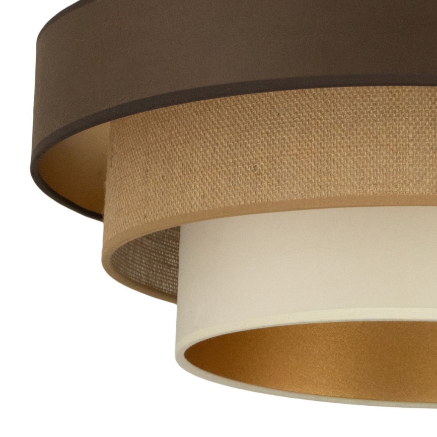 Taklampa WENTA 1xE27/60W/230V diam. 50 cm brun/jute/beige