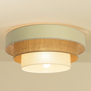 Taklampa WENTA 1xE27/60W/230V Ø 50 cm beige/jute