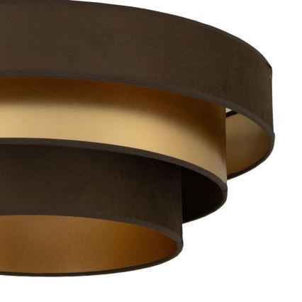Taklampa WENTA 1xE27/60W/230V Ø 50 cm brun/guld