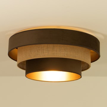 Taklampa WENTA 1xE27/60W/230V Ø 50 cm brun/jute