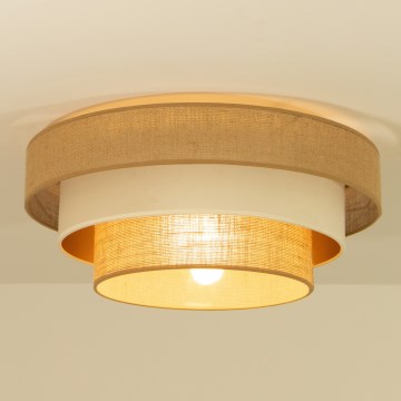 Taklampa WENTA 1xE27/60W/230V Ø 50 cm jute/beige