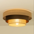 Taklampa WENTA 1xE27/60W/230V Ø 50 cm jute/brun