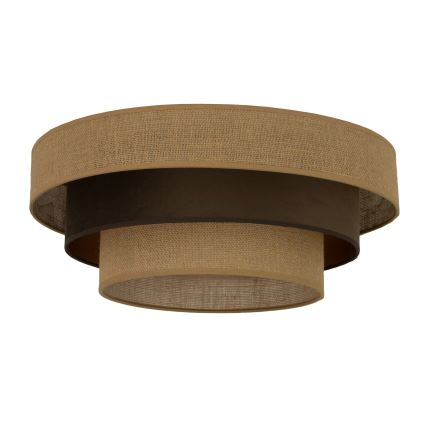 Taklampa WENTA 1xE27/60W/230V Ø 50 cm jute/brun