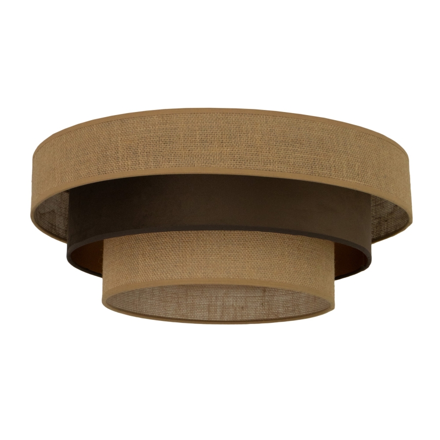 Taklampa WENTA 1xE27/60W/230V Ø 50 cm jute/brun