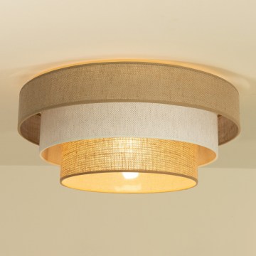 Taklampa WENTA 1xE27/60W/230V Ø 50 cm jute/krämvit