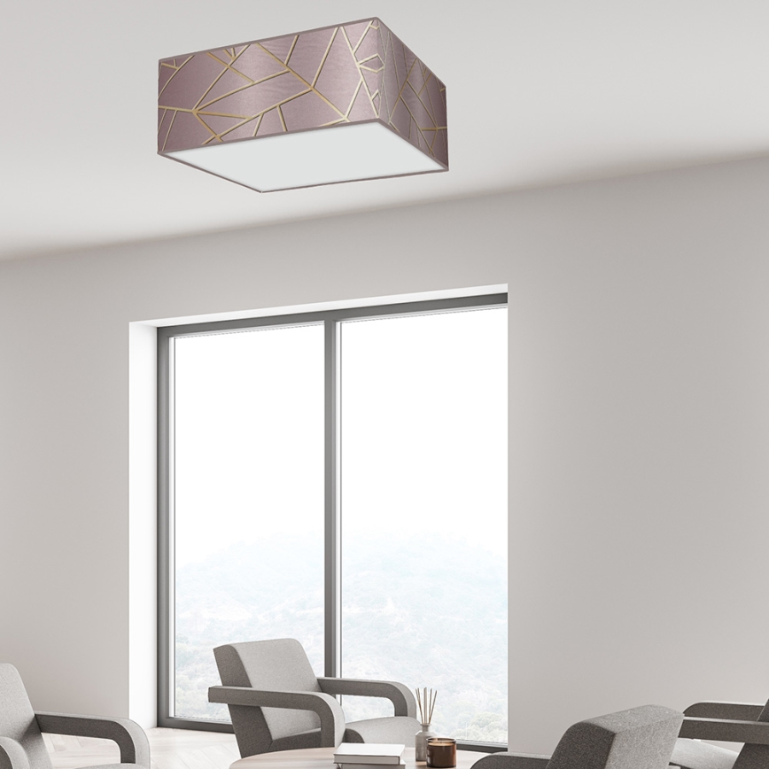 Taklampa  ZIGGY 3xE27/60W/230V rosa /gold