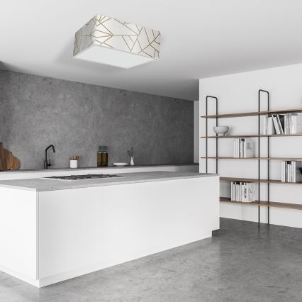 Taklampa  ZIGGY 3xE27/60W/230V vit /gold