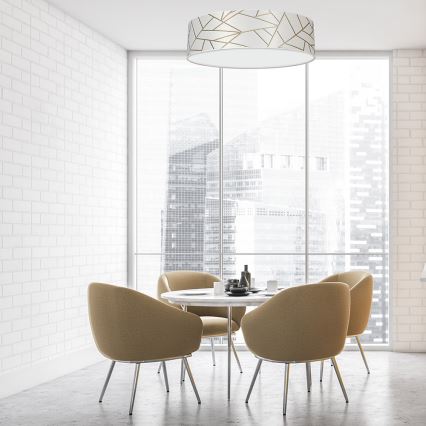 Taklampa  ZIGGY 3xE27/60W/230V vit /gold