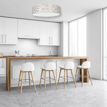 Taklampa  ZIGGY 3xE27/60W/230V vit /gold