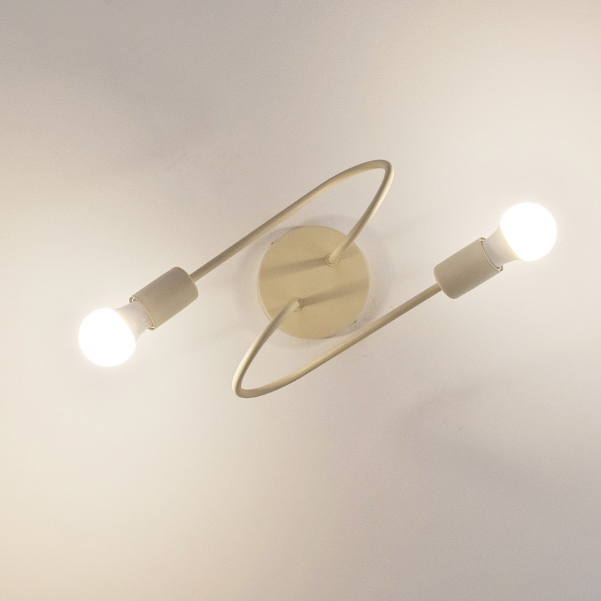 Takmonterad ljuskrona OXFORD 2xE27/15W/230V krämvit