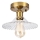 Takmonterad ljuskrona TRISH 1xE27/15W/230V guld/klarglas