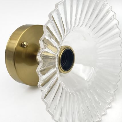 Takmonterad ljuskrona TRISH 1xE27/15W/230V guld/klarglas