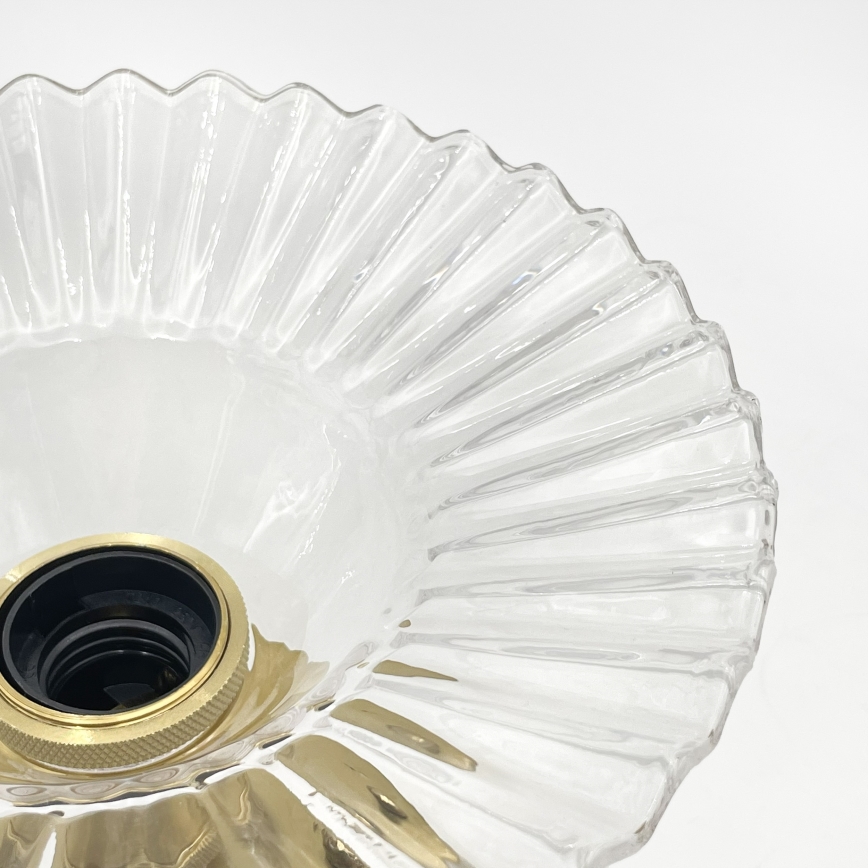 Takmonterad ljuskrona TRISH 1xE27/15W/230V guld/klarglas