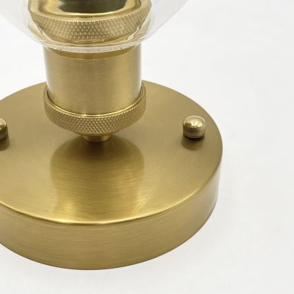 Takmonterad ljuskrona TRISH 1xE27/15W/230V guld/klarglas