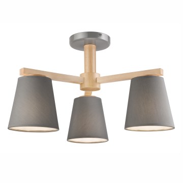 Takmonterad taklampa ELLIE 3xE27/60W/230V grå/bok