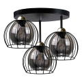 Takmonterad taklampa SOLO BLACK 3xE27/60W/230V Ø 30 cm svart/guld