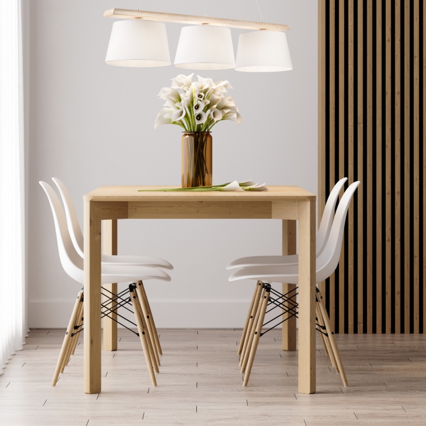 Takpendel AIDA 3xE27/60W/230V Ø 25 cm ek/vit