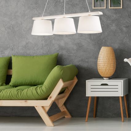 Takpendel AIDA 3xE27/60W/230V Ø 25 cm ek/vit