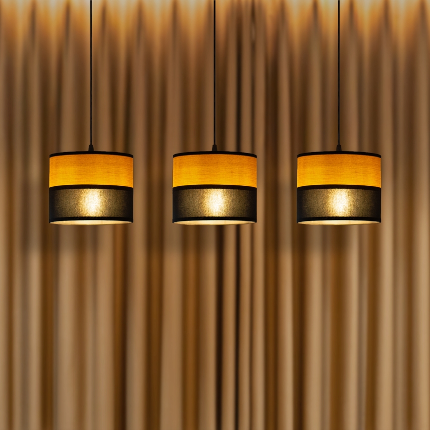 Takpendel ALBA 3xE27/15W/230V svart/brun