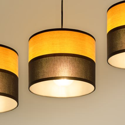 Takpendel ALBA 3xE27/15W/230V svart/brun