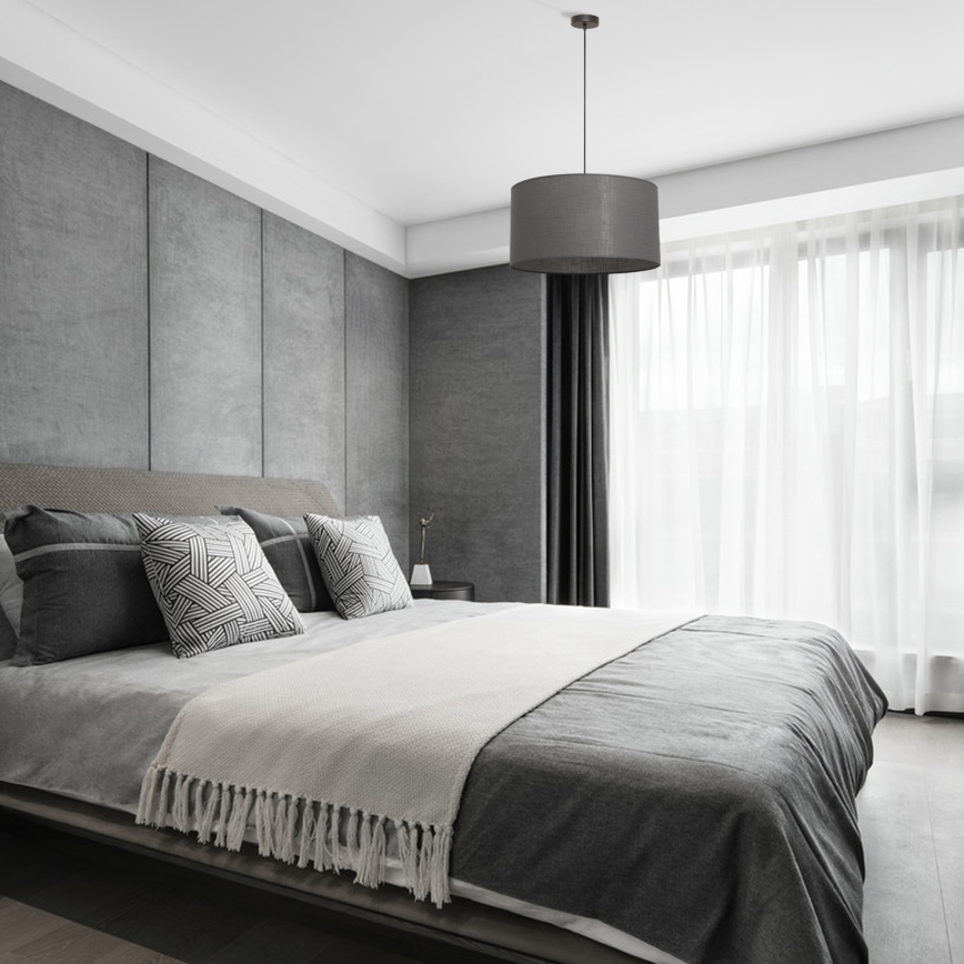 Takpendel ALBA på kabel 1xE27/15W/230V, Ø 45 cm, grå