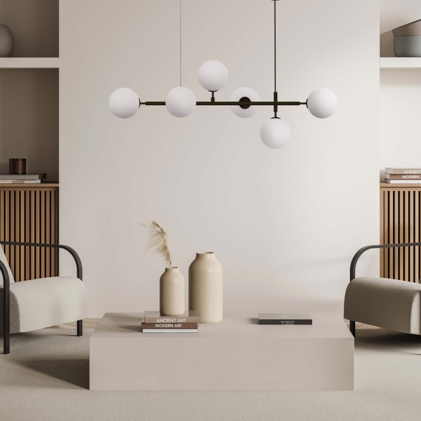 Takpendel ALISA 6xE14/40W/230V svart