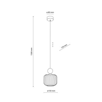 Takpendel BALLO på kabel 1xE14/10W/230V beige