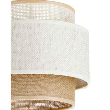 Takpendel BOHO med sladd 1xE27/60W/230V Ø 20 cm vit/jute