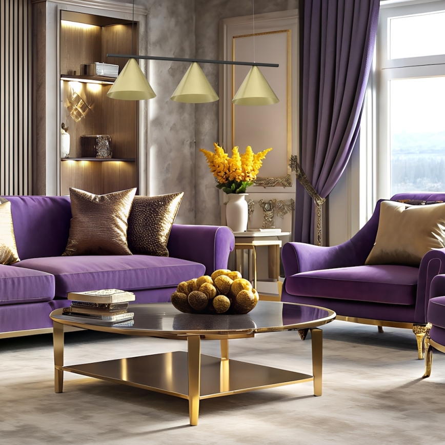 Takpendel CAPITAL 3xGX53/15W/230V guld