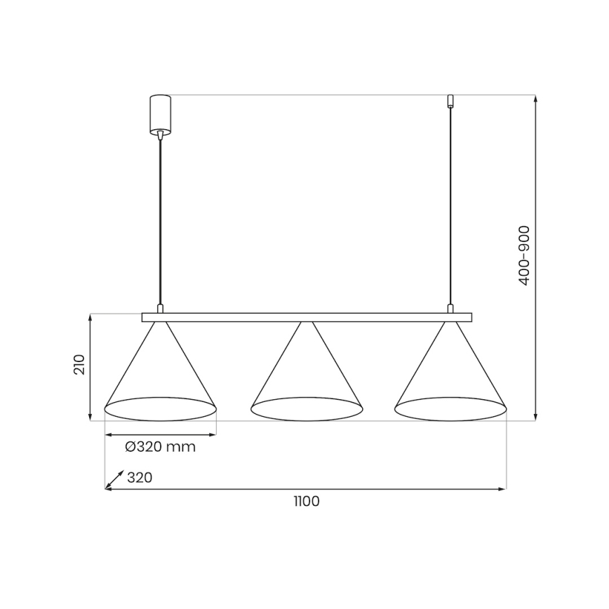 Takpendel CAPITAL 3xGX53/15W/230V guld