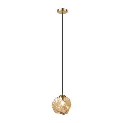 Takpendel CRISTAL 1xE14/15W/230V mässing/rökig beige