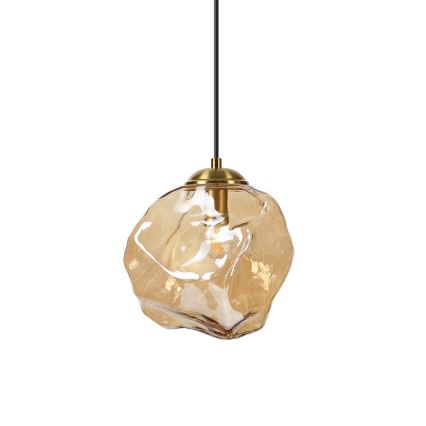 Takpendel CRISTAL 1xE14/15W/230V mässing/rökig beige