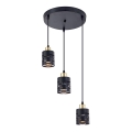 Takpendel ELEN 3xE27/35W/230V Ø 29 cm svart/guld