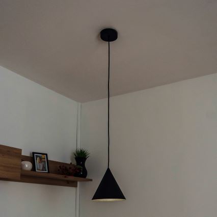 Takpendel ETNA II med sladd 1xE27/15W/230V Ø 18,5 cm svart