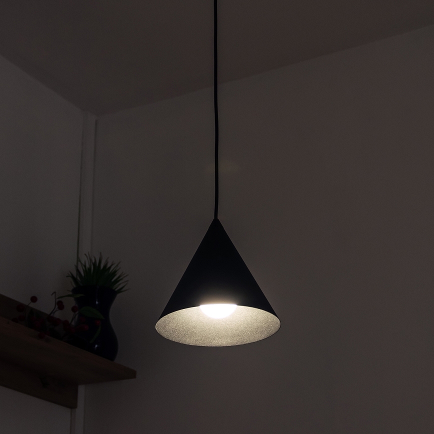 Takpendel ETNA II med sladd 1xE27/15W/230V Ø 18,5 cm svart