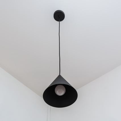 Takpendel ETNA II med sladd 1xE27/15W/230V Ø 18,5 cm svart
