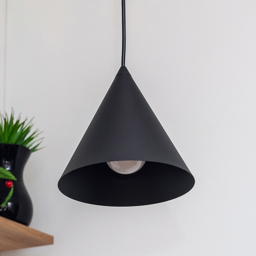 Takpendel ETNA II med sladd 1xE27/15W/230V Ø 18,5 cm svart