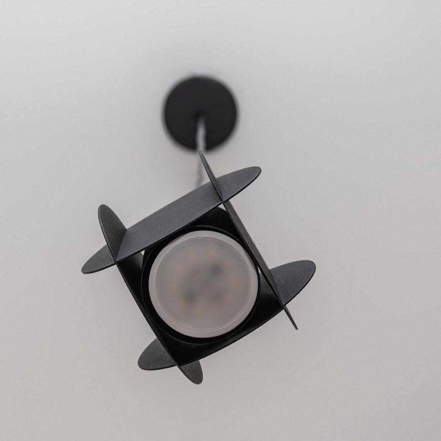 Takpendel GAMBIT med kabel 1xGU10/10W/230V svart