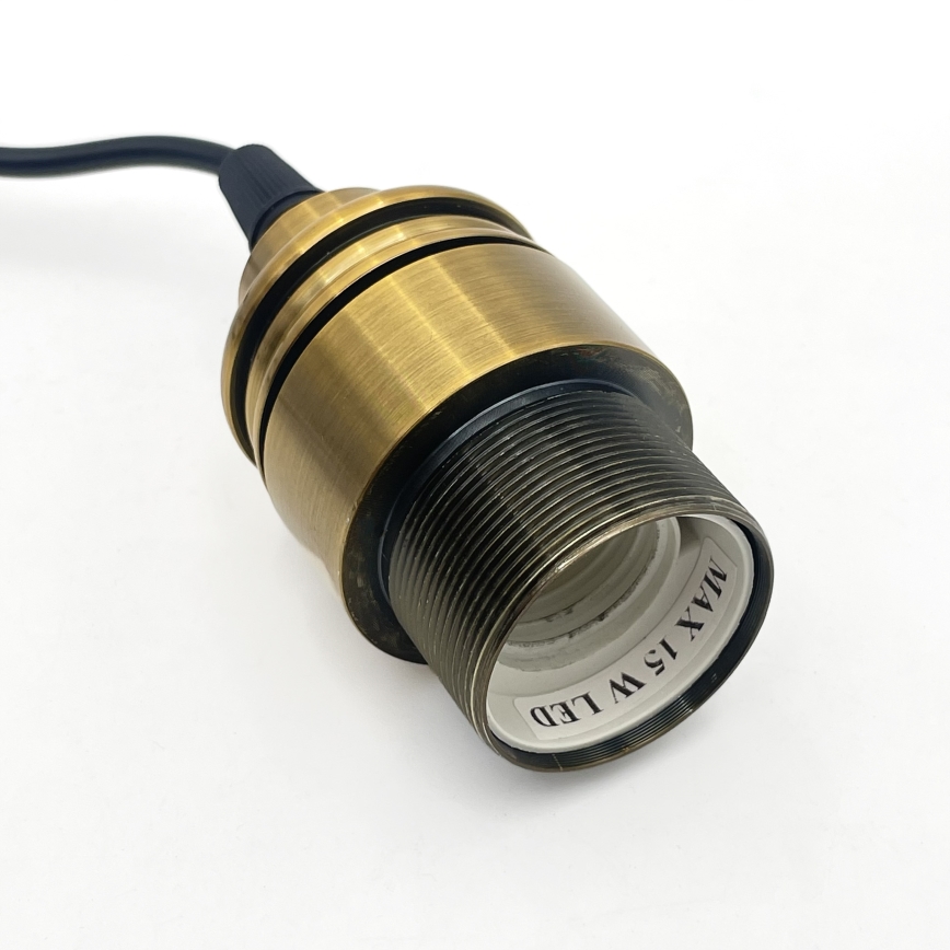 Takpendel HECTOR 1xE27/15W/230V vit/mässing Ø 25 cm