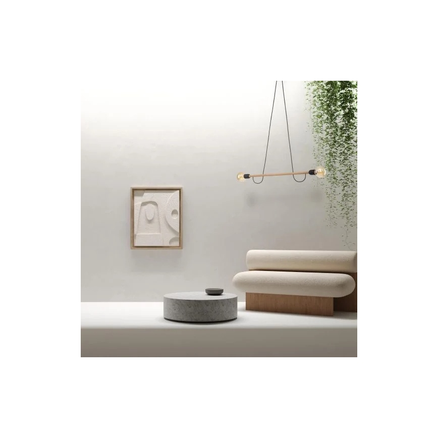 Takpendel HELIX 2xE27/15W/230V svart/beige