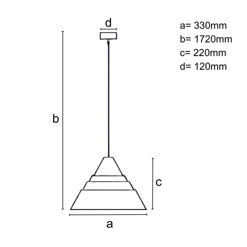 Takpendel i massivt trä med sladd 1xE27/60W/230V Ø 33 cm – ek/valnöt/gummiträ