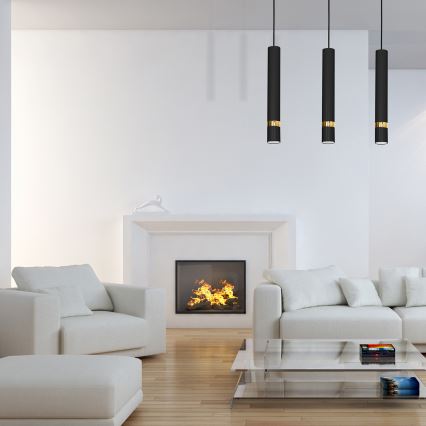 Takpendel JOKER 3xGU10/25W/230V svart/guld