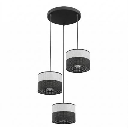Takpendel KARBON 3xE27/15W/230V svart/grå
