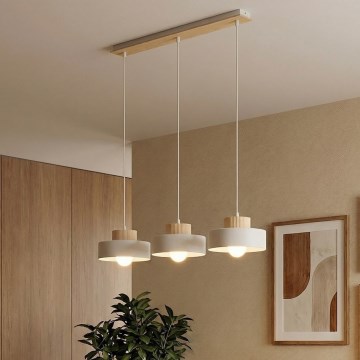 Takpendel KIVI 3xE27/15W/230V vit