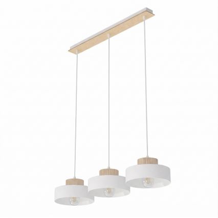 Takpendel KIVI 3xE27/15W/230V vit