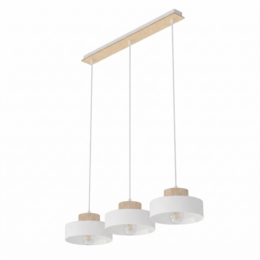 Takpendel KIVI 3xE27/15W/230V vit
