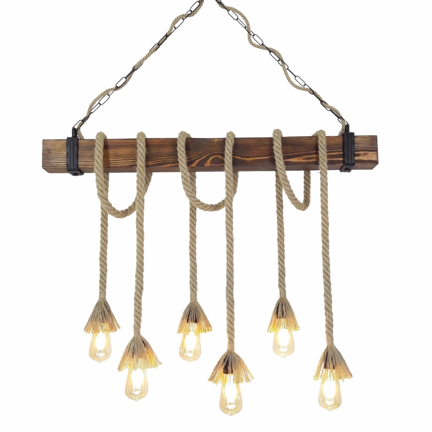 Takpendel KUTUK 6xE27/40W/230V furu