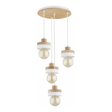 Takpendel LARSO 4xE27/15W/230V vit/beige